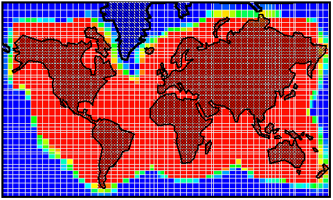An Orthogonal Grid of the World's Map